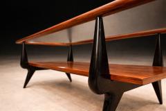  Fratte Midcentury Modern Coffee Table in Caviuna Glass by Fratte 1950s Lot 838A - 4624854
