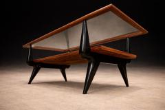  Fratte Midcentury Modern Coffee Table in Caviuna Glass by Fratte 1950s Lot 838A - 4624855