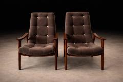  Gelli Ind stria de M veis Pair of Armchairs in Brazilian Hardwood Fabric Gelli 1960s Lot 508 - 4624680