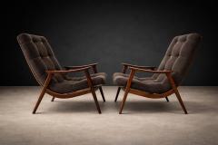  Gelli Ind stria de M veis Pair of Armchairs in Brazilian Hardwood Fabric Gelli 1960s Lot 508 - 4624681
