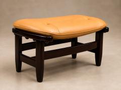  Jangada Lounge Chair Ottoman in Wood Leather by Jean Gillon 1970s - 4801677