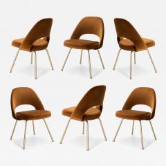  Knoll Eero Saarinen for Knoll Executive Armless Chairs in Velvet Brushed Brass 6 - 2770777