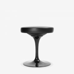  Knoll Eero Saarinen for Knoll Tulip Stools in Black Leather - 2265790