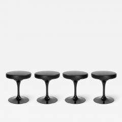  Knoll Eero Saarinen for Knoll Tulip Stools in Black Leather - 2267155