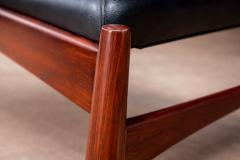 Liceu de Artes e Of cios Ottoman in Rosewood Leather Liceu de Artes 1960s - 4802151