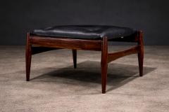  Liceu de Artes e Of cios Ottoman in Rosewood Leather Liceu de Artes 1960s - 4802153