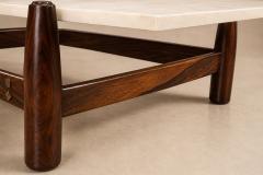  M veis Cimo Architectural Brazilian Modern Coffee Table in Rosewood and Marble Cimo 1950s - 4801934