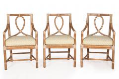  McGuire Furniture John and Elinor McGuire Leather Bound Cerused Rattan Dining Chairs and Table McGuire - 4469637
