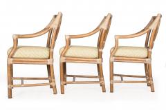  McGuire Furniture John and Elinor McGuire Leather Bound Cerused Rattan Dining Chairs and Table McGuire - 4469638