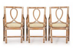  McGuire Furniture John and Elinor McGuire Leather Bound Cerused Rattan Dining Chairs and Table McGuire - 4469639