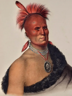  McKenney Hall Shar I Tar Ish A Pawnee Chief Original Hand colored McKenney Hall Lithograph - 2916096