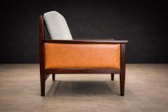  Moveis Fatima Brazilian Modern Armchair in Rosewood Leather Linen Fatima 1960s Lot 503 - 4624324