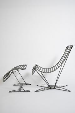  Rocking Chaine lounge chair and footrest by J M Mouligne 1990s  - 4539262