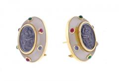  Trianon Trianon Intaglio Cabochon Gemstone Earrings - 458342