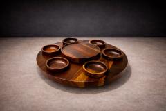 Tropic Art Lazy Susan Bowls in Rosewood Tropic Art 1970s Lot 331 - 4625036