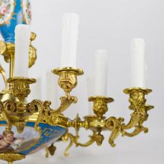 15 Light Gilt Bronze And Painted Porcelain Chandelier In The Louis XVI Style - 4780882