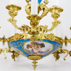 15 Light Gilt Bronze And Painted Porcelain Chandelier In The Louis XVI Style - 4780884