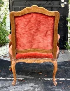 18th C Style Ebanista Carved Italian Fauteuil Arm Chair W Red Velvet - 2928649
