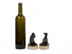 19th Century Pair of Bronze Paperweights Il Porcellino Wounded Stag  - 4407435