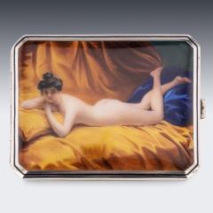 20th Century Austrian Solid Silver Enamel Erotic Cigarette Case c 1910 - 2914590