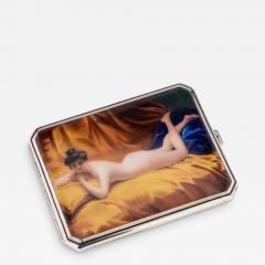 20th Century Austrian Solid Silver Enamel Erotic Cigarette Case c 1910 - 2921054