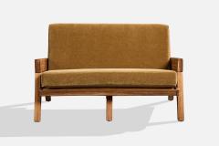 A Brandt Ranch Oak Sofa with Oak and Mohair USA 1950s - 4764131
