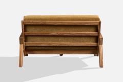A Brandt Ranch Oak Sofa with Oak and Mohair USA 1950s - 4764133