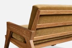 A Brandt Ranch Oak Sofa with Oak and Mohair USA 1950s - 4764135