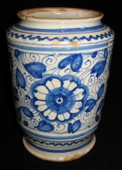A Conical Shaped Albarello with Blue and White Floral Motif - 307676
