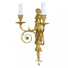 A Pair Of French Gilt Bronze Two Light Wall Appliques In The Louis XVI Style  - 4781019