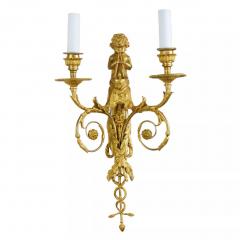 A Pair Of French Gilt Bronze Two Light Wall Appliques In The Louis XVI Style  - 4781021