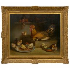 ANDREA CHERUBINI Hen and Chicks 1867 Andrea Cherubini Italian 1833 1905  - 4458254