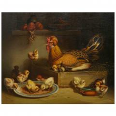 ANDREA CHERUBINI Hen and Chicks 1867 Andrea Cherubini Italian 1833 1905  - 4458255