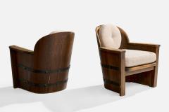 Aby Mobelfabrik Lounge Chairs with Pine Iron and Fabric Sweden 1930s - 4764155