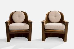 Aby Mobelfabrik Lounge Chairs with Pine Iron and Fabric Sweden 1930s - 4764156
