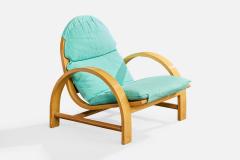 Adalberto Dal Lago Lounge Chairs with Wood and Fabric Italy 1970s - 4764167