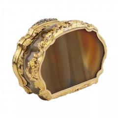 Agate Snuffbox With Two Compartments In A Gold Mount Germany Dresden - 4782113