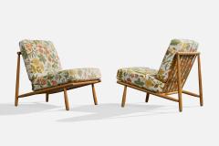 Alf Svensson Lounge Chairs with Beech and Fabric Sweden 1960s - 4764225