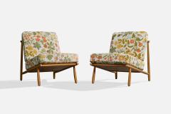 Alf Svensson Lounge Chairs with Beech and Fabric Sweden 1960s - 4764226