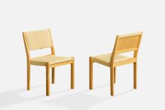 Alvar Aalto Dining Room Chairs with Birch and Raffia Finland 1980s - 4764251
