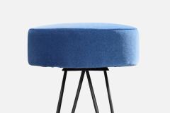 American Designer Counter Stools with Iron and Velvet USA 1950s - 4777915