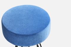American Designer Counter Stools with Iron and Velvet USA 1950s - 4777916