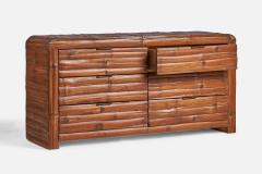 American Designer Dresser with Bamboo and Brass USA 1950s - 4773303