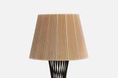 American Designer Floor Lamp with Iron and Paper USA 1950s - 4777966