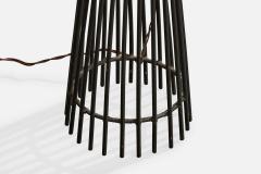 American Designer Floor Lamp with Iron and Paper USA 1950s - 4777970