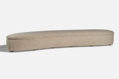 American Designer Large Organic Bench in Fabric USA 1940s - 4773318