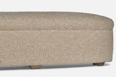 American Designer Large Organic Bench in Fabric USA 1940s - 4773320