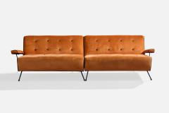 American Designer Sectional Sofa with Iron and Velvet USA 1950s - 4784826