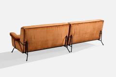 American Designer Sectional Sofa with Iron and Velvet USA 1950s - 4784827