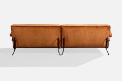 American Designer Sectional Sofa with Iron and Velvet USA 1950s - 4784833